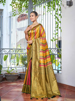 Thumbnail for MANOHARI Banarasi Silk Blend Jacquard Work Saree - Green - Dista