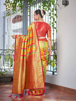 Thumbnail for MANOHARI Banarasi Silk Blend Jacquard Work Saree - Pink - Dista