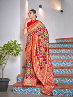 Thumbnail for MANOHARI Banarasi Silk Blend Jacquard Work Saree - Yellow - Dista