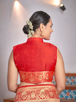 Thumbnail for MANOHARI Banarasi Silk Blend Jacquard Work Saree - Yellow - Dista
