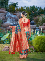 Thumbnail for MANOHARI Banarasi Silk Blend Jacquard Work Saree - Blue - Dista
