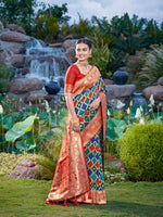 Thumbnail for MANOHARI Banarasi Silk Blend Jacquard Work Saree - Blue - Dista
