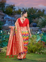 Thumbnail for MANOHARI Banarasi Silk Blend Jacquard Work Saree - Green - Dista
