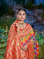 Thumbnail for MANOHARI Banarasi Silk Blend Jacquard Work Saree - Green - Dista