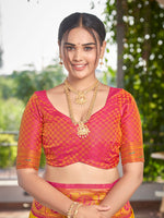 Thumbnail for MANOHARI Banarasi Silk Blend Jacquard Work Saree - Yellow - Dista