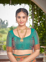 Thumbnail for MANOHARI Banarasi Silk Blend Jacquard Work Saree - Pink - Dista