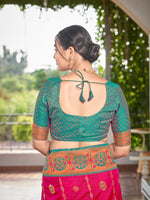 Thumbnail for MANOHARI Banarasi Silk Blend Jacquard Work Saree - Pink - Dista