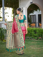 Thumbnail for MANOHARI Banarasi Silk Blend Jacquard Work Saree - Pink - Dista