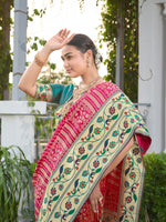 Thumbnail for MANOHARI Banarasi Silk Blend Jacquard Work Saree - Pink - Dista