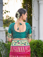 Thumbnail for MANOHARI Banarasi Silk Blend Jacquard Work Saree - Pink - Dista