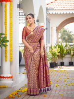 Thumbnail for MANOHARI Banarasi Silk Blend Jacquard Work Saree - Purple - Dista