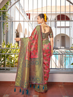 Thumbnail for MANOHARI Banarasi Silk Blend Jacquard Work Saree - Pink - Dista