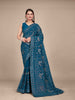 MANOHARI Georgette Embroidered Work Saree - Blue - Dista