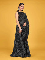 Thumbnail for MANOHARI Georgette Embroidered Work Saree - Black - Dista