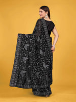 Thumbnail for MANOHARI Georgette Embroidered Work Saree - Black - Dista