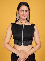 Thumbnail for MANOHARI Georgette Embroidered Work Saree - Black - Dista