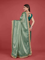 Thumbnail for MANOHARI Zimmy Choo Lace Border Work Saree - Green - Dista