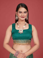 Thumbnail for MANOHARI Zimmy Choo Lace Border Work Saree - Green - Dista