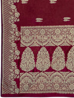 Thumbnail for MANOHARI Banarasi Silk Blend Jacquard Work Saree - Red - Dista