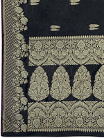 Thumbnail for MANOHARI Banarasi Silk Blend Jacquard Work Saree - Black - Dista