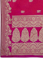 Thumbnail for MANOHARI Banarasi Silk Blend Jacquard Work Saree - Pink - Dista