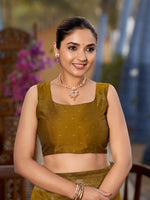 Thumbnail for MANOHARI Banarasi Silk Blend Jacquard Work Saree - Yellow - Dista