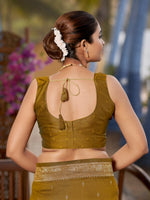 Thumbnail for MANOHARI Banarasi Silk Blend Jacquard Work Saree - Yellow - Dista