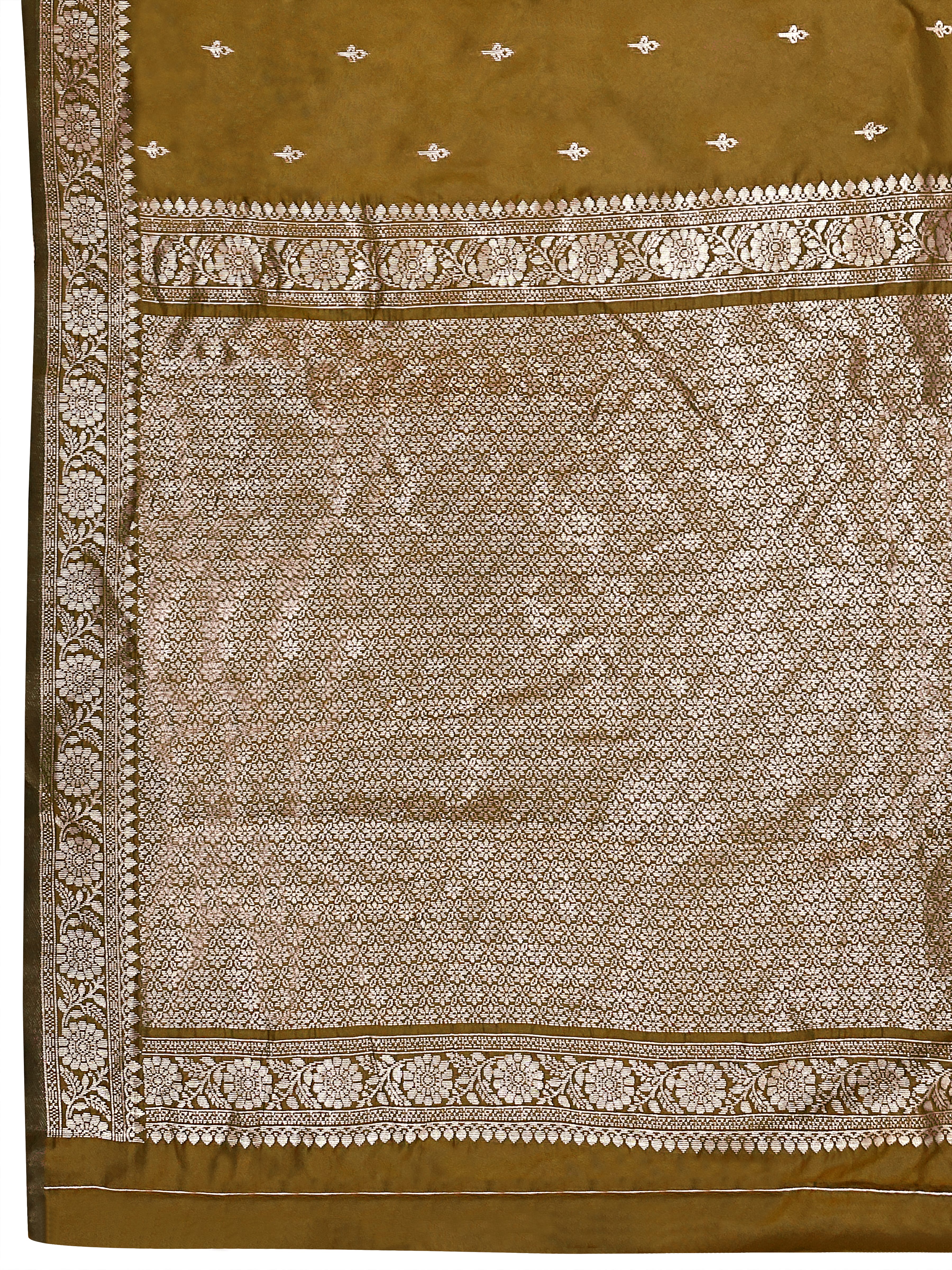 MANOHARI Banarasi Silk Blend Jacquard Work Saree - Yellow - Dista