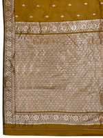 Thumbnail for MANOHARI Banarasi Silk Blend Jacquard Work Saree - Yellow - Dista