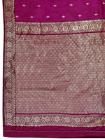 Thumbnail for MANOHARI Banarasi Silk Blend Jacquard Work Saree - Purple - Dista