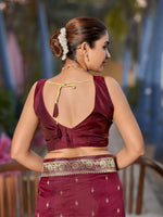 Thumbnail for MANOHARI Banarasi Silk Blend Jacquard Work Saree - Red - Dista