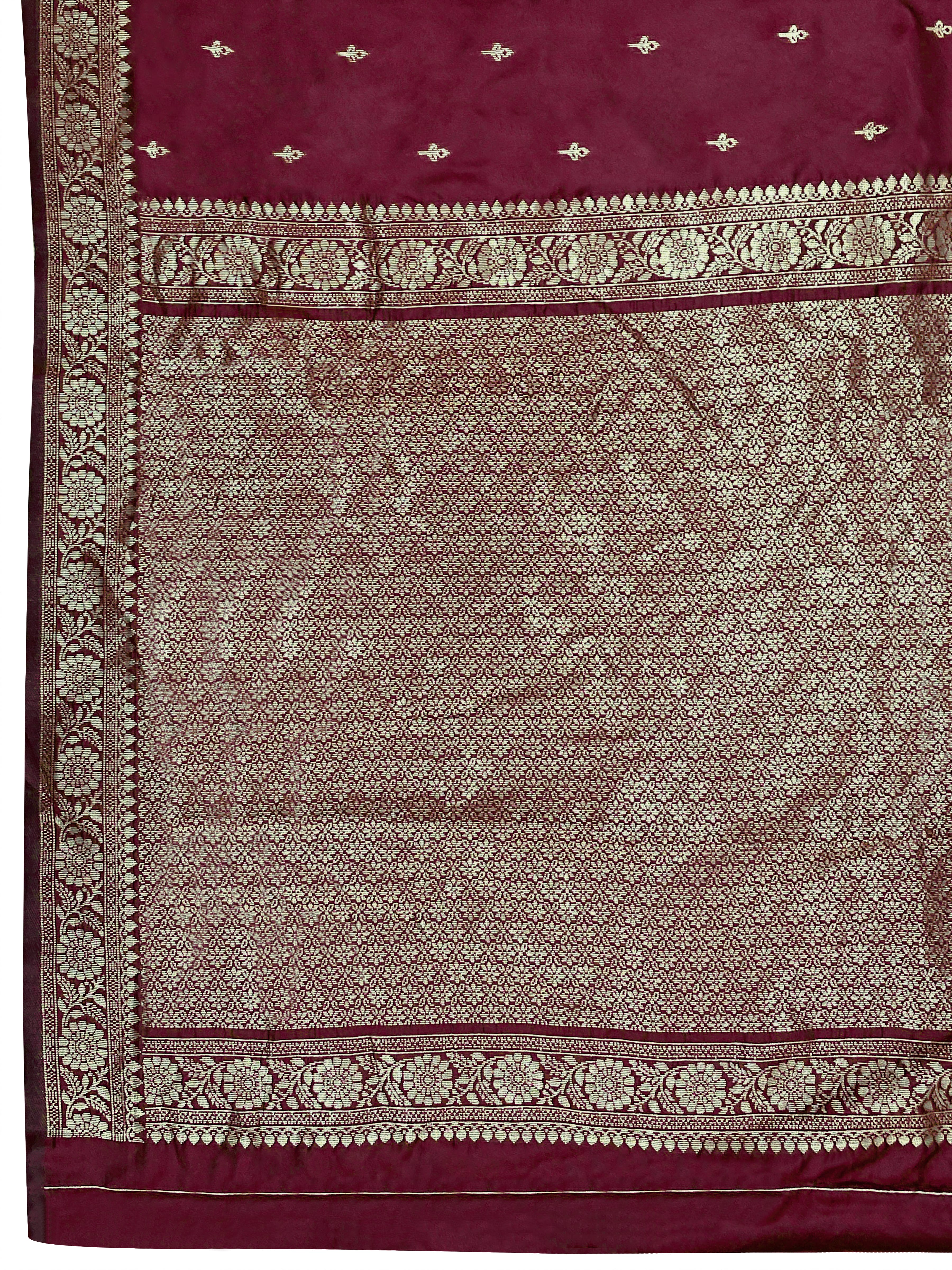 MANOHARI Banarasi Silk Blend Jacquard Work Saree - Red - Dista