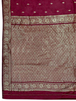 Thumbnail for MANOHARI Banarasi Silk Blend Jacquard Work Saree - Red - Dista