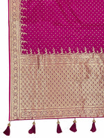 Thumbnail for MANOHARI Banarasi Silk Blend Jacquard Work Saree - Pink - Dista