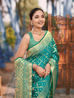 Thumbnail for MANOHARI Banarasi Silk Blend Jacquard Work Saree - Green - Dista