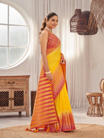 Thumbnail for MANOHARI Banarasi Silk Blend Jacquard Work Saree - Yellow - Dista