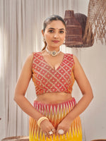 Thumbnail for MANOHARI Banarasi Silk Blend Jacquard Work Saree - Yellow - Dista