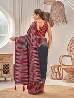 Thumbnail for MANOHARI Banarasi Silk Blend Jacquard Work Saree - Black - Dista