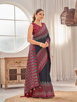 Thumbnail for MANOHARI Banarasi Silk Blend Jacquard Work Saree - Black - Dista