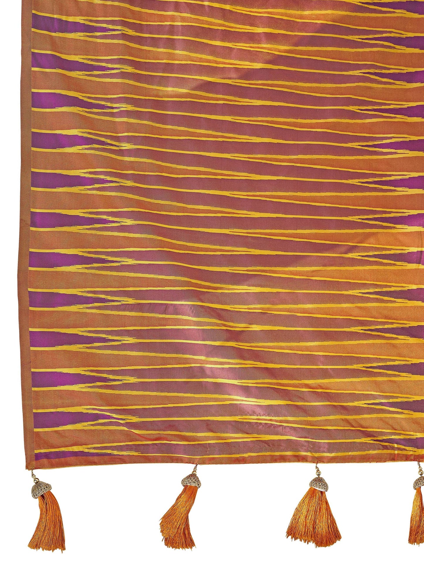 MANOHARI Banarasi Silk Blend Jacquard Work Saree - Purple - Dista