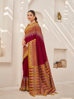 Thumbnail for MANOHARI Banarasi Silk Blend Jacquard Work Saree - Red - Dista