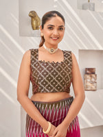 Thumbnail for MANOHARI Banarasi Silk Blend Jacquard Work Saree - Pink - Dista