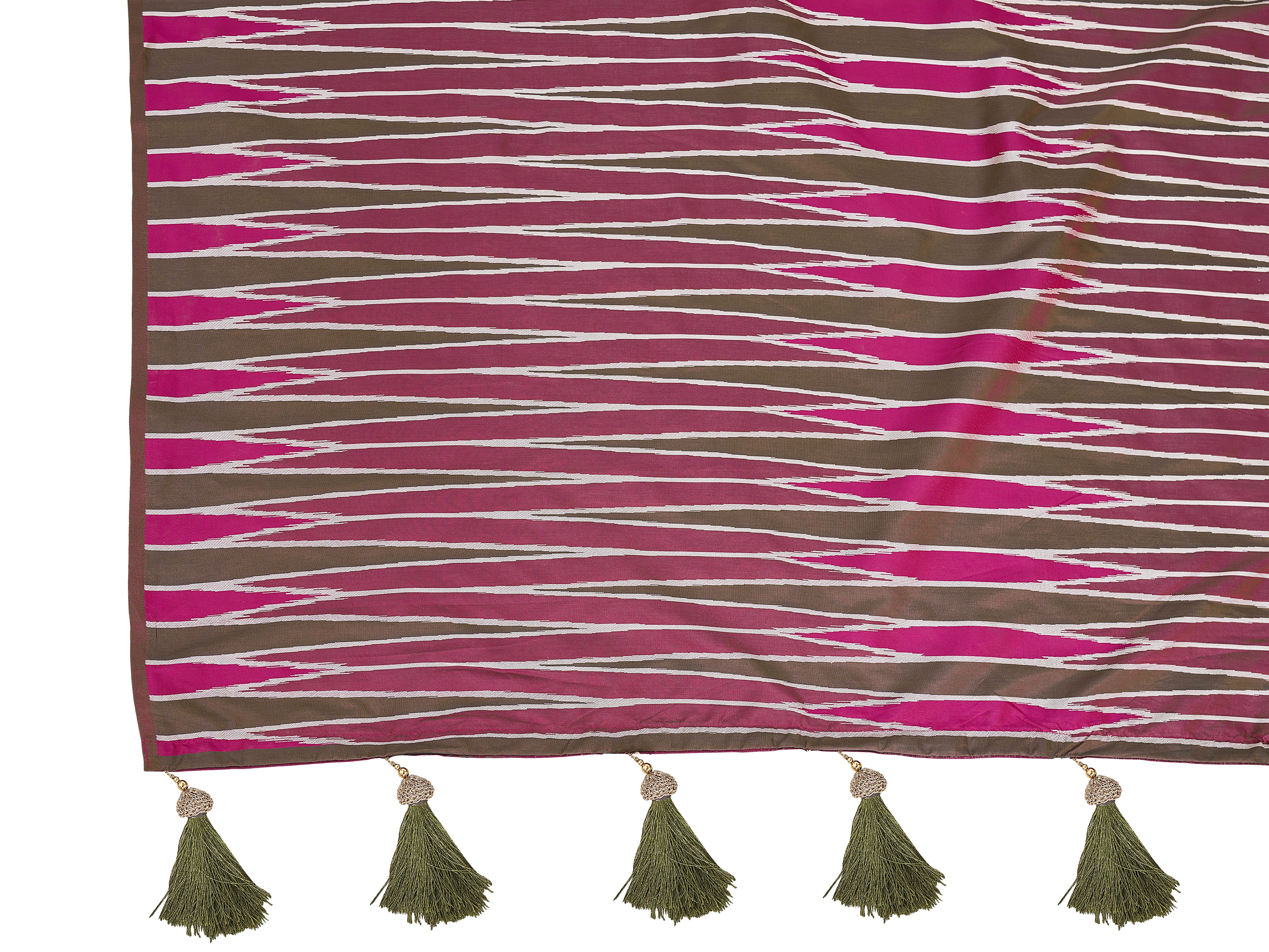 MANOHARI Banarasi Silk Blend Jacquard Work Saree - Pink - Dista