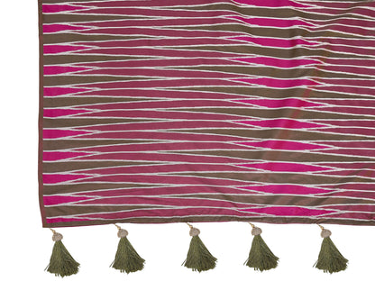 MANOHARI Banarasi Silk Blend Jacquard Work Saree - Pink - Dista