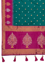 Thumbnail for MANOHARI Banarasi Silk Blend Jacquard Work Saree - Green - Dista