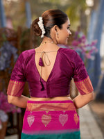 Thumbnail for MANOHARI Banarasi Silk Blend Jacquard Work Saree - Green - Dista