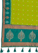 Thumbnail for MANOHARI Banarasi Silk Blend Jacquard Work Saree - Green - Dista