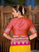 Thumbnail for MANOHARI Banarasi Silk Blend Jacquard Work Saree - Yellow - Dista