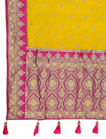 Thumbnail for MANOHARI Banarasi Silk Blend Jacquard Work Saree - Yellow - Dista