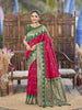 MANOHARI Banarasi Silk Blend Jacquard Work Saree - Pink - Dista